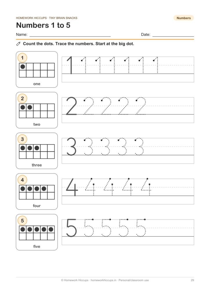 LKG Worksheets PDF – Tiny Brain Snacks Starter Pack (46 Pages)